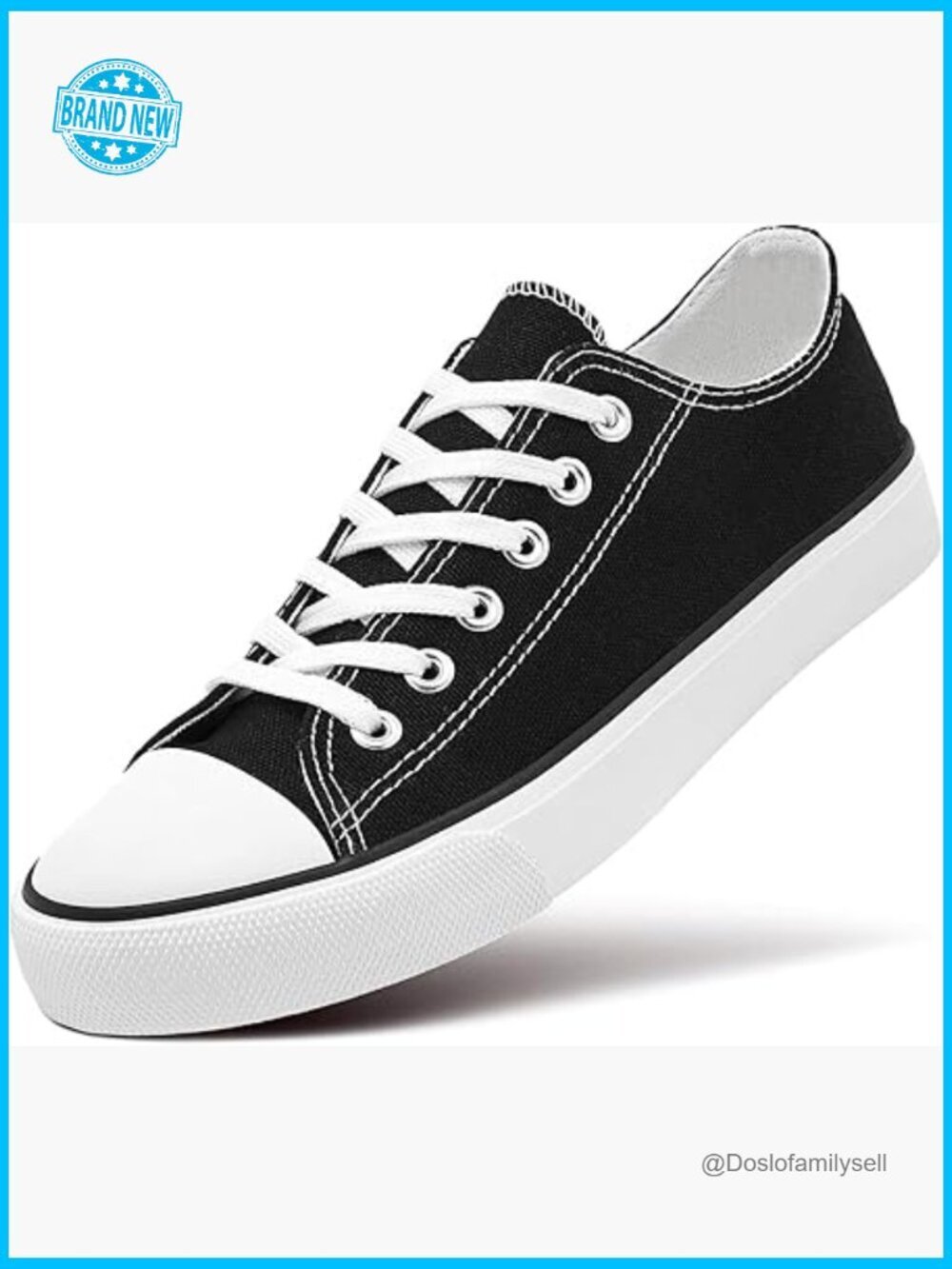 Canvas Low Top Sneakers Classic Lace-up Casual Shoes Comfortable Walking